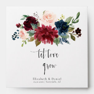 Mixed Peony Floral Boho Wedding Favour Seed Packet Envelope