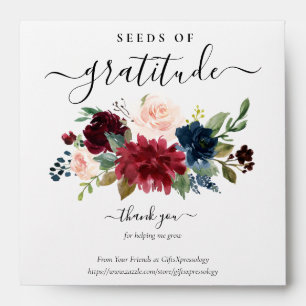 Mixed Peony Seeds of Gratitude Gift Seed Packet Envelope