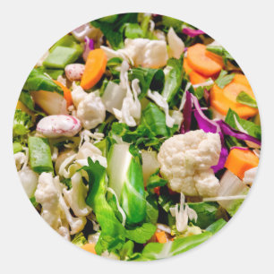 Mixed salad classic round sticker