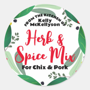 Mixed savory herbs gift tag stickers, Herbs & S...