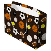 Mixed Sports tiled themed pattern gift bag (Back Angled)