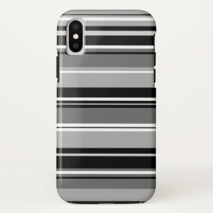 Mixed Striped Pattern Black White Greys Case-Mate iPhone Case