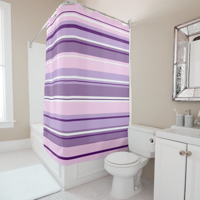 Mixed Striped Pattern Pinks Purples White (In Situ)