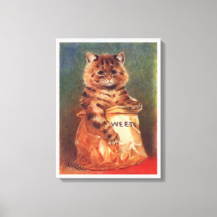 Mixed Sweets Cat by Louis Wain Canvas Print