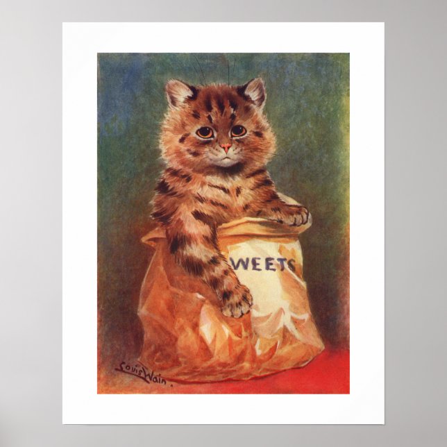 Mixed Sweets Cat by Louis Wain Poster (Front)