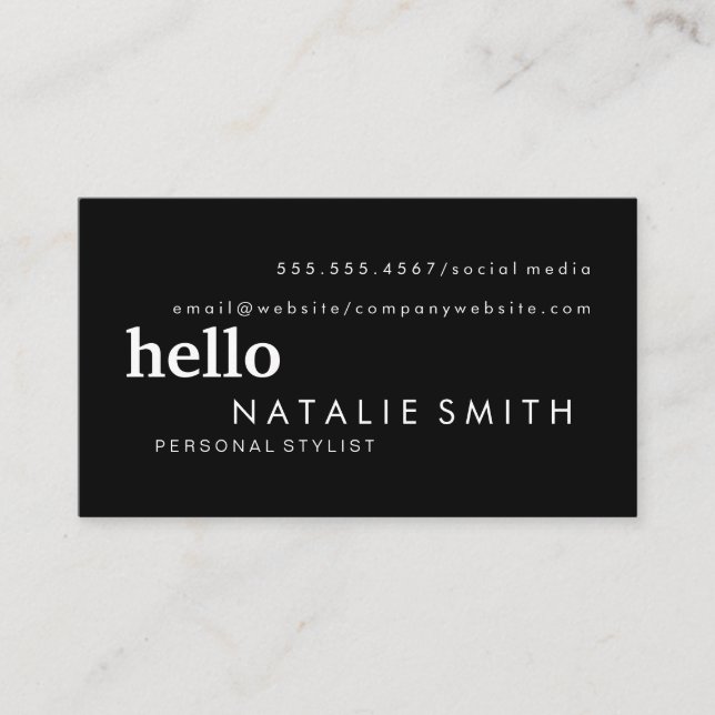 Mixed Text Business Card (Front)