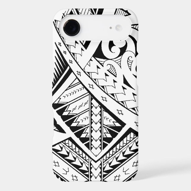 Mixed tribal tattoo patterns in Samoan Maori style Case-Mate iPhone Case (Back)