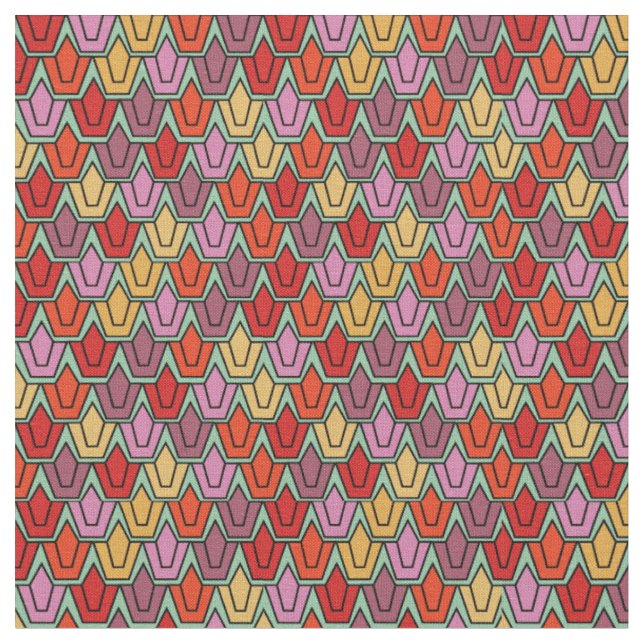 Mixed Tulip Field  Fabric (Close Up)