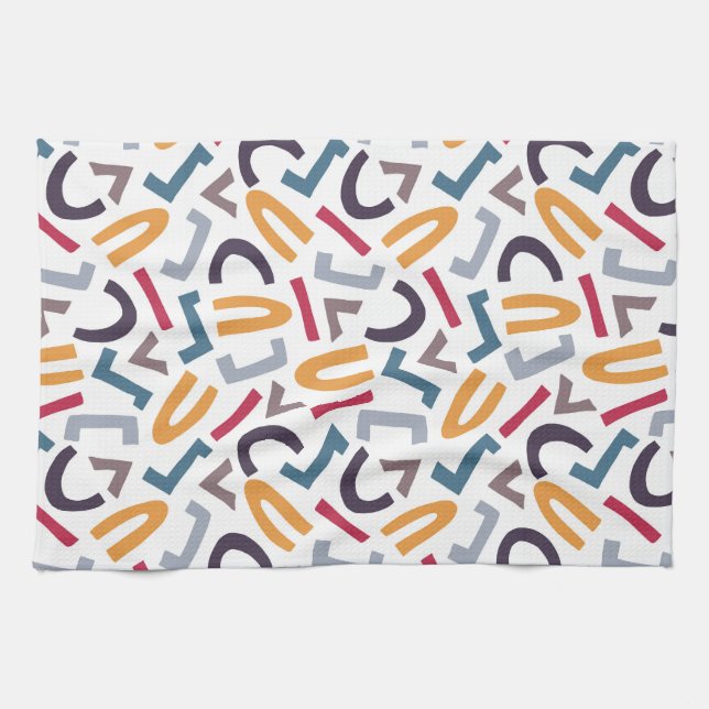 Mixed Up Letters, Abstract, Modern dish Kitchen Towel (Horizontal)