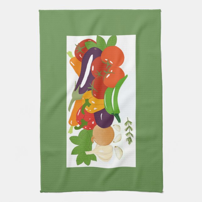 Mixed Vegetables Kitchen Towel (Vertical)