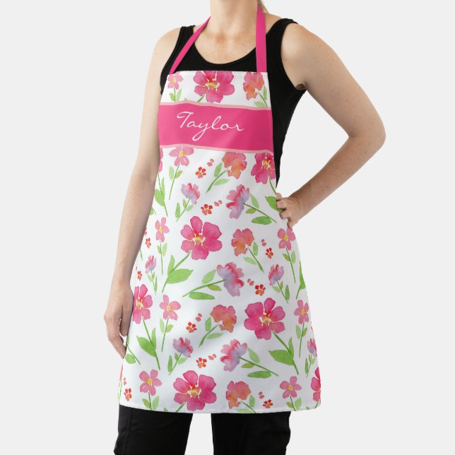 Mixed Watercolor Flowers 2  Apron (Insitu)