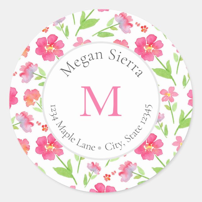 Mixed Watercolor Flowers 2 labels (Front)