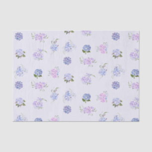 Mixed Watercolor Pink and Purple Hydrangea Flowers Tissue Paper