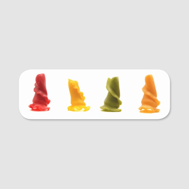 Mixed weird shaped pasta name tag (Front)