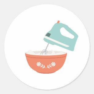 Mixer & Bowl Classic Round Sticker