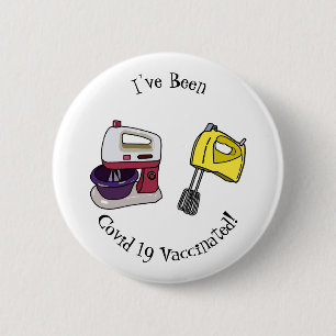 Mixer cartoon illustration 2 inch round button