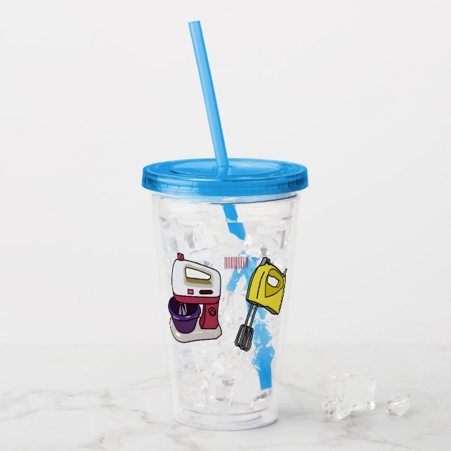 Mixer cartoon illustration  acrylic tumbler (Front Ice)
