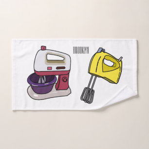 Mixer cartoon illustration bath towel set