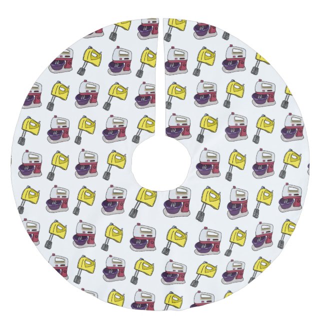 Mixer cartoon illustration  brushed polyester tree skirt (Front)