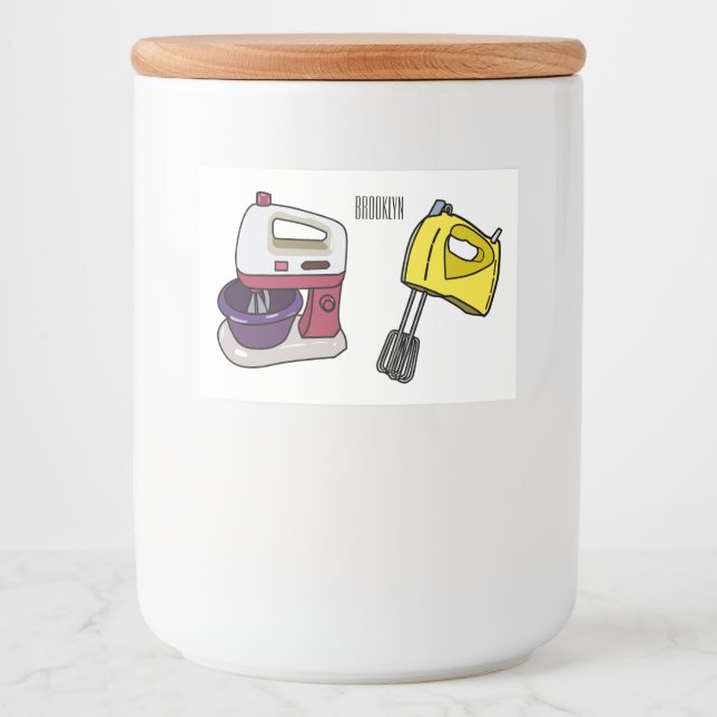 Mixer cartoon illustration  food label (Front)