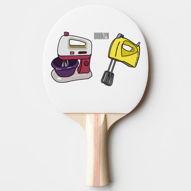 Mixer cartoon illustration  ping pong paddle (Front)