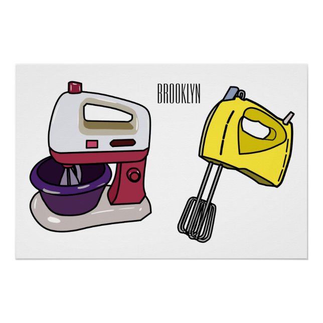 Mixer cartoon illustration  poster (Front)