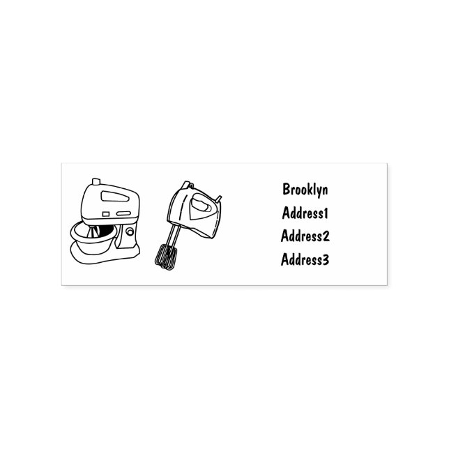 Mixer cartoon illustration rubber stamp (Imprint)