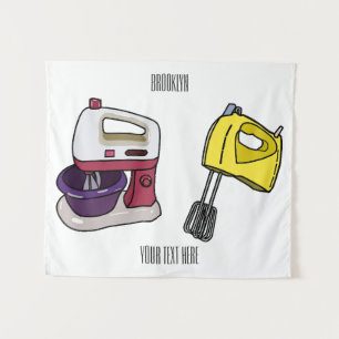 Mixer cartoon illustration  tapestry
