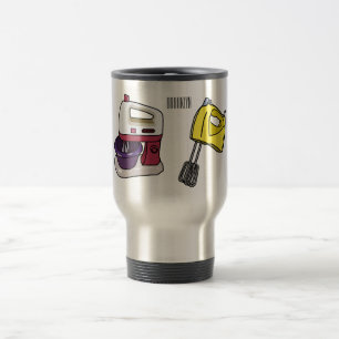 Mixer cartoon illustration travel mug