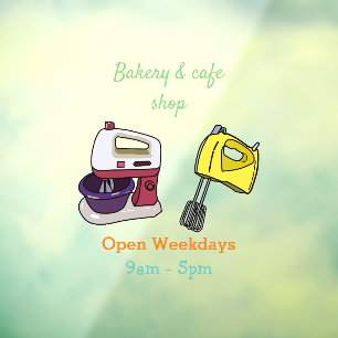 Mixer cartoon illustration window cling