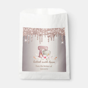 Mixer Flowers Rose Gold Glitter Drips Bakery    Favour Bag