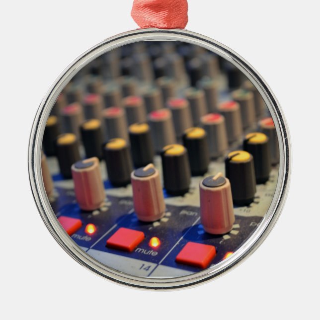 Mixing Board Buttons Metal Ornament (Front)