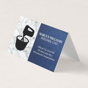Mixing Bowl Blue Leather Marble Business Card
