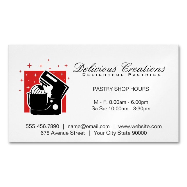 Mixing Bowl Machine  Magnetic Business Card (Front)