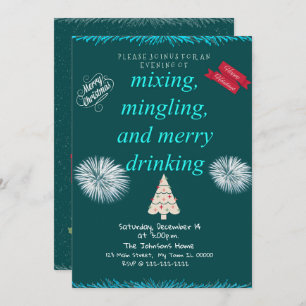 Mixing, Mingling, and Merry Drinking Party Invitation