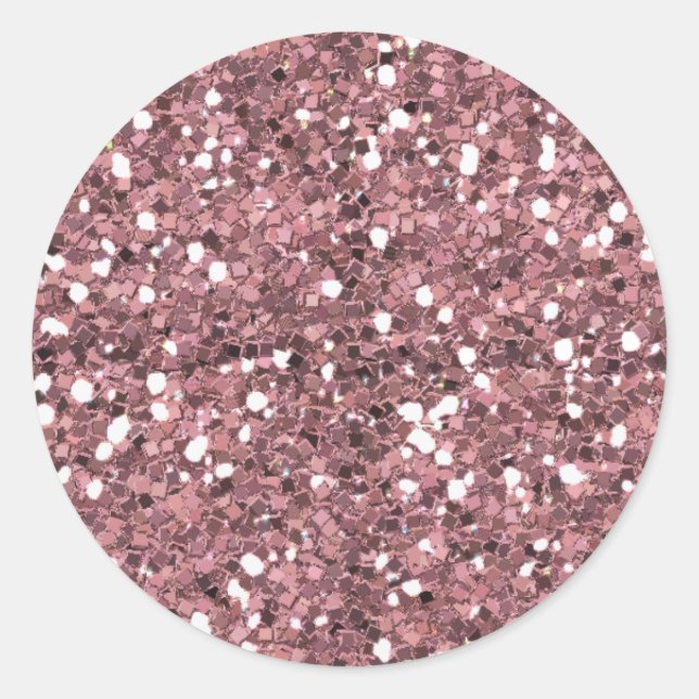 MIXMATCH PRETTY IN PINK WHITE GLITTER BACKGROUND T CLASSIC ROUND STICKER (Front)