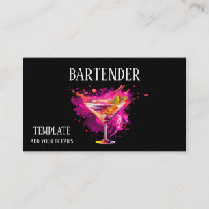 Mixologist bartender cocktail business cards