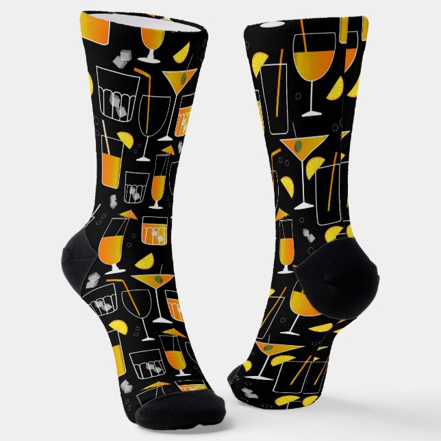 Mixologist bartender cocktails and drinks  socks (Angled)