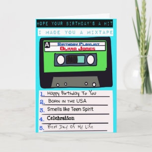 Mixtape birthday-customisable with own songs card