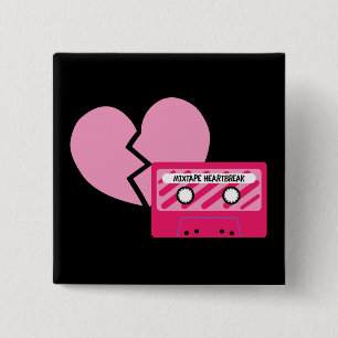 MixTape Heartbreak 2 Inch Square Button