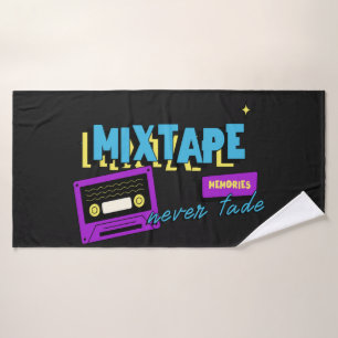 Mixtape Memories Retro Cassette Nostalgia Bath Towel Set