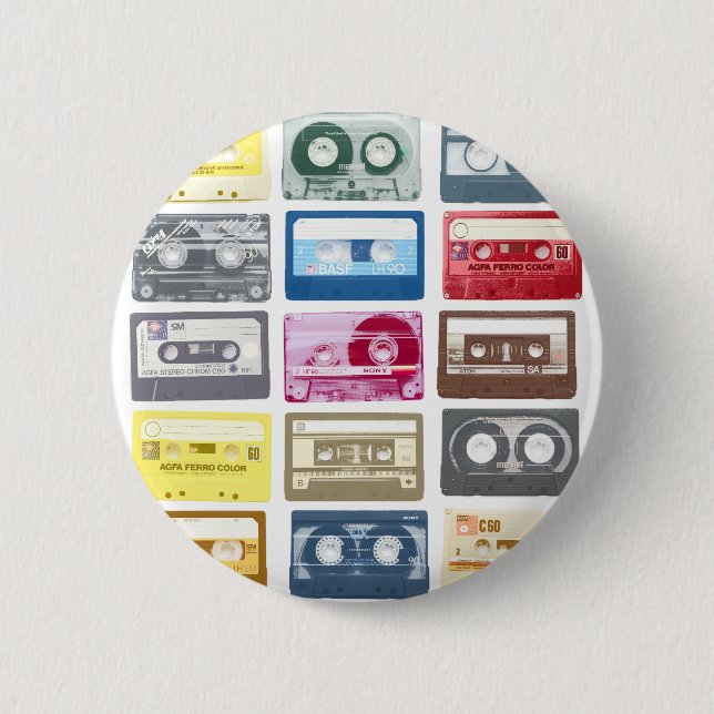 Mixtapes Graphic 2 Inch Round Button (Front)