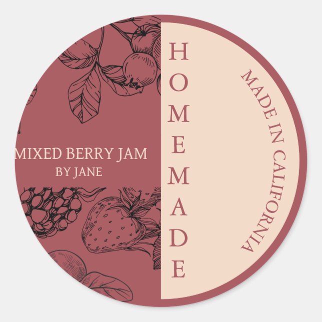 Mixte Berry Jam Étiquette d'affaires moderne (Devant)