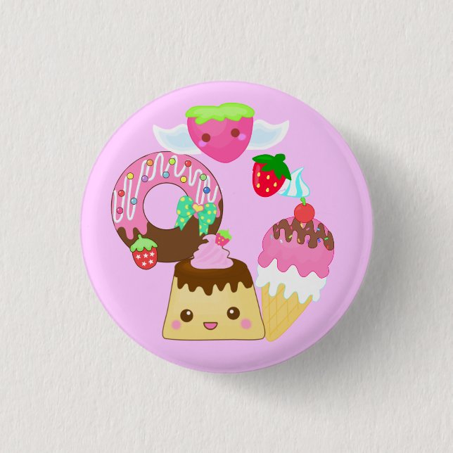 mixture cute kawaii 1 inch round button (Front)