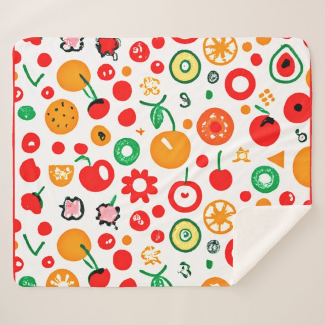 Mixtures of Fruit Patterns. Buy Now Sherpa Blanket (Front (Horizontal))