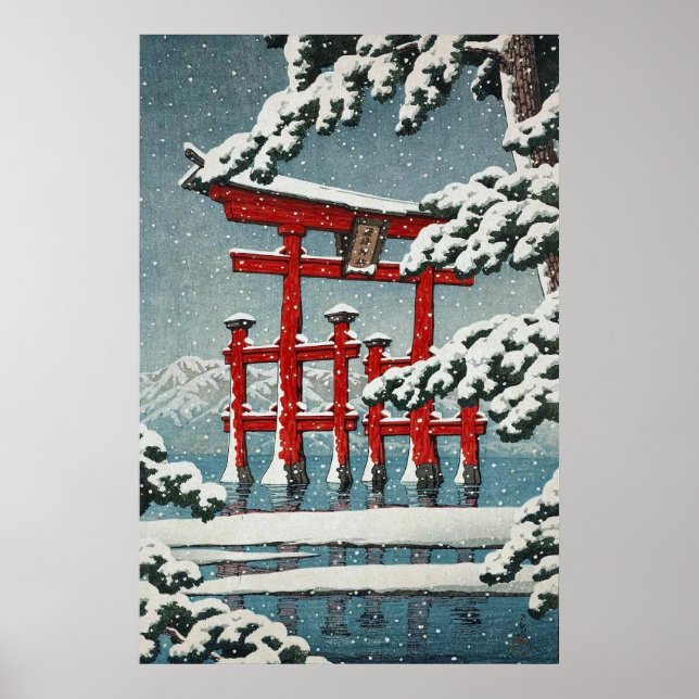 Miyajima in Snow Hasui Kawase Poster Imprimer (Devant)