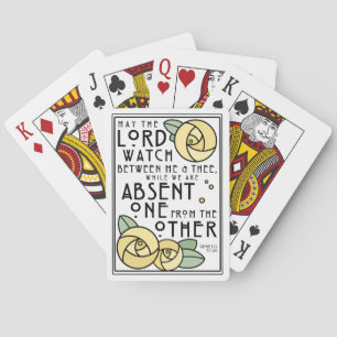 Mizpah   Art Nouveau Yellow Rose Playing Cards