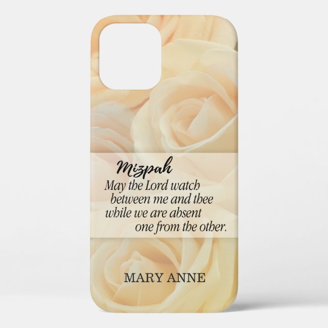 Mizpah | Yellow Rose Personalized Case-Mate iPhone Case (Back)