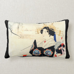 Mizuno Toshikata 水野年方, Courtesan - Asian A Lumbar Pillow