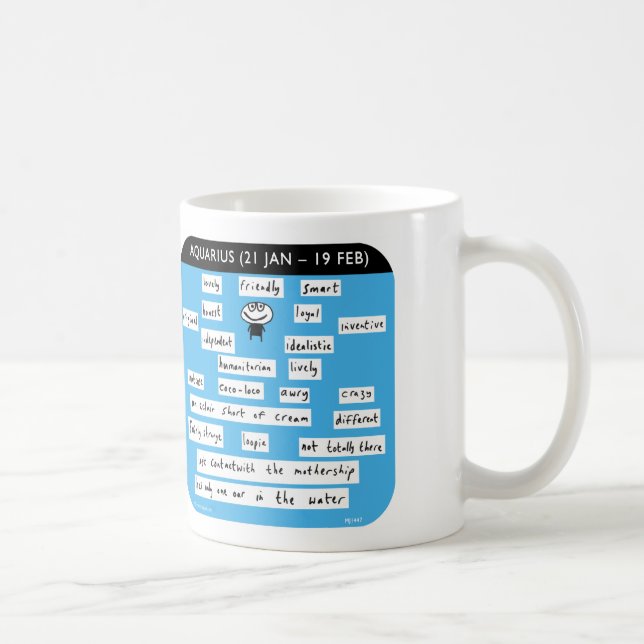 MJ1447, mahoney, joe, aquarius, zodiac, starsign Coffee Mug (Right)